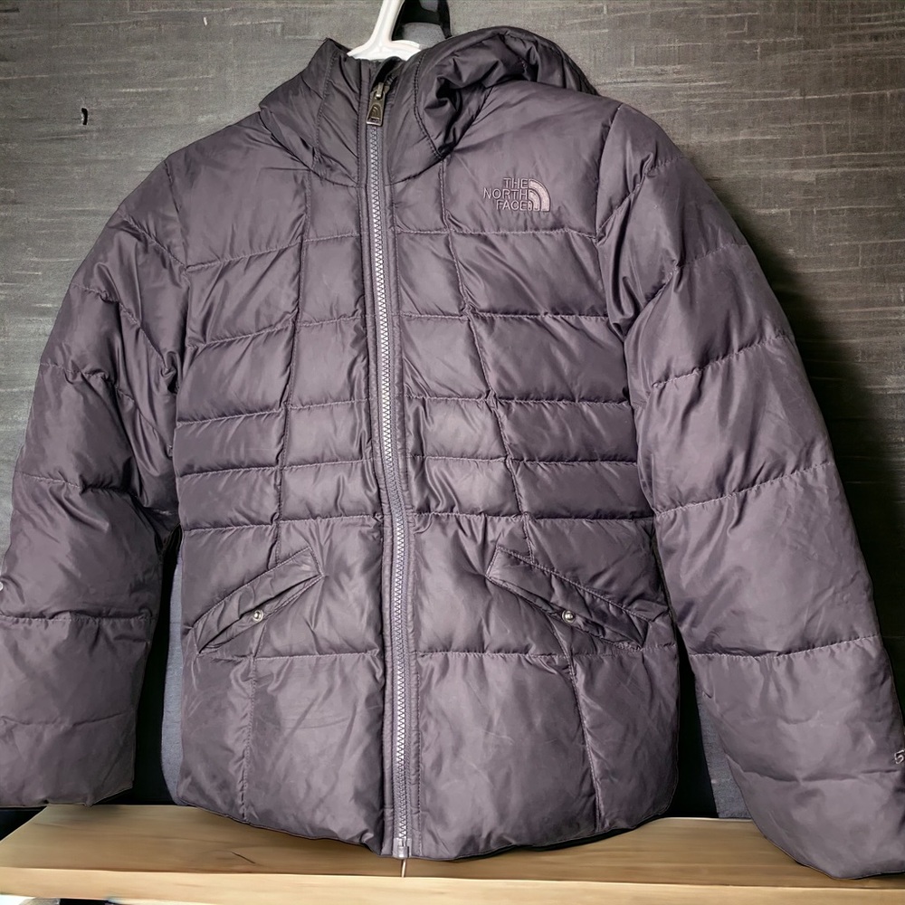 The North Face 550 Girl’s Black Hooded Down Fill Puffer Fleece Lined SZ 10/12 M-